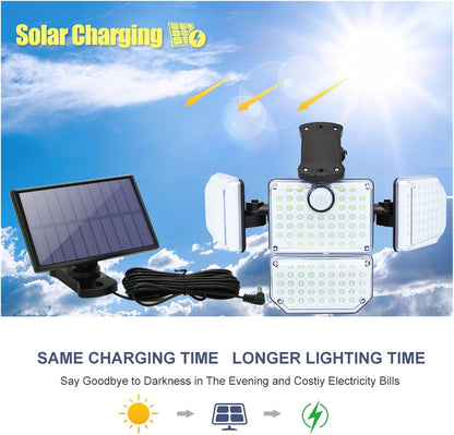 REFLECTOR DE 4 CABEZAS CON PANEL SOLAR